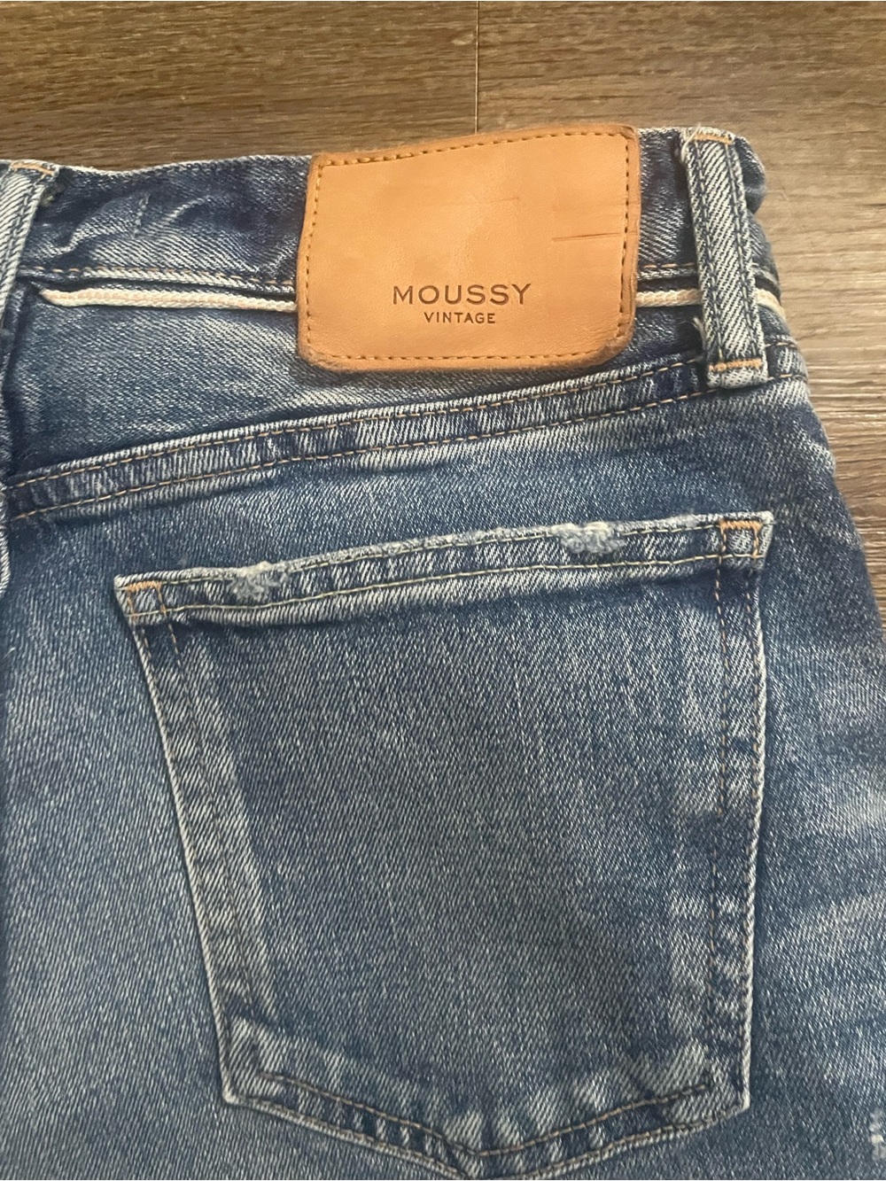 Moussy Vintage Jeans Women’s Size 25 Denim Distressed Blue Button Fly Straight - Picture 6 of 14